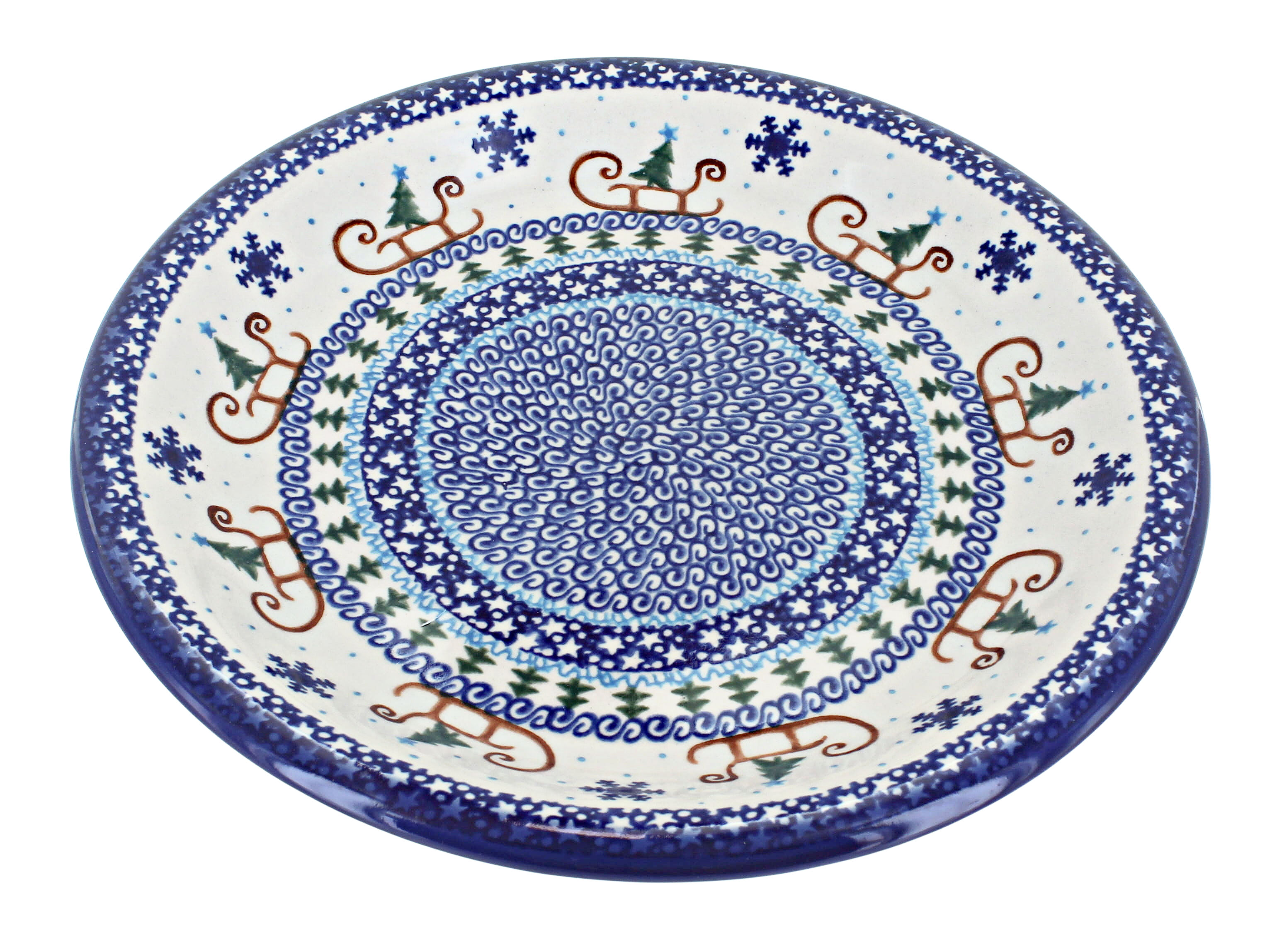 Polish Pottery 14 Muffin Pan Blooming Night