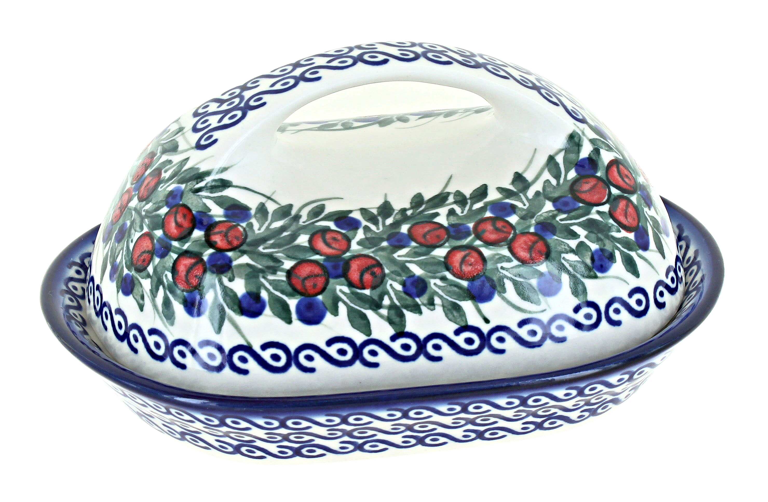 Blue Rose Polish Pottery | Berry Butter Dish