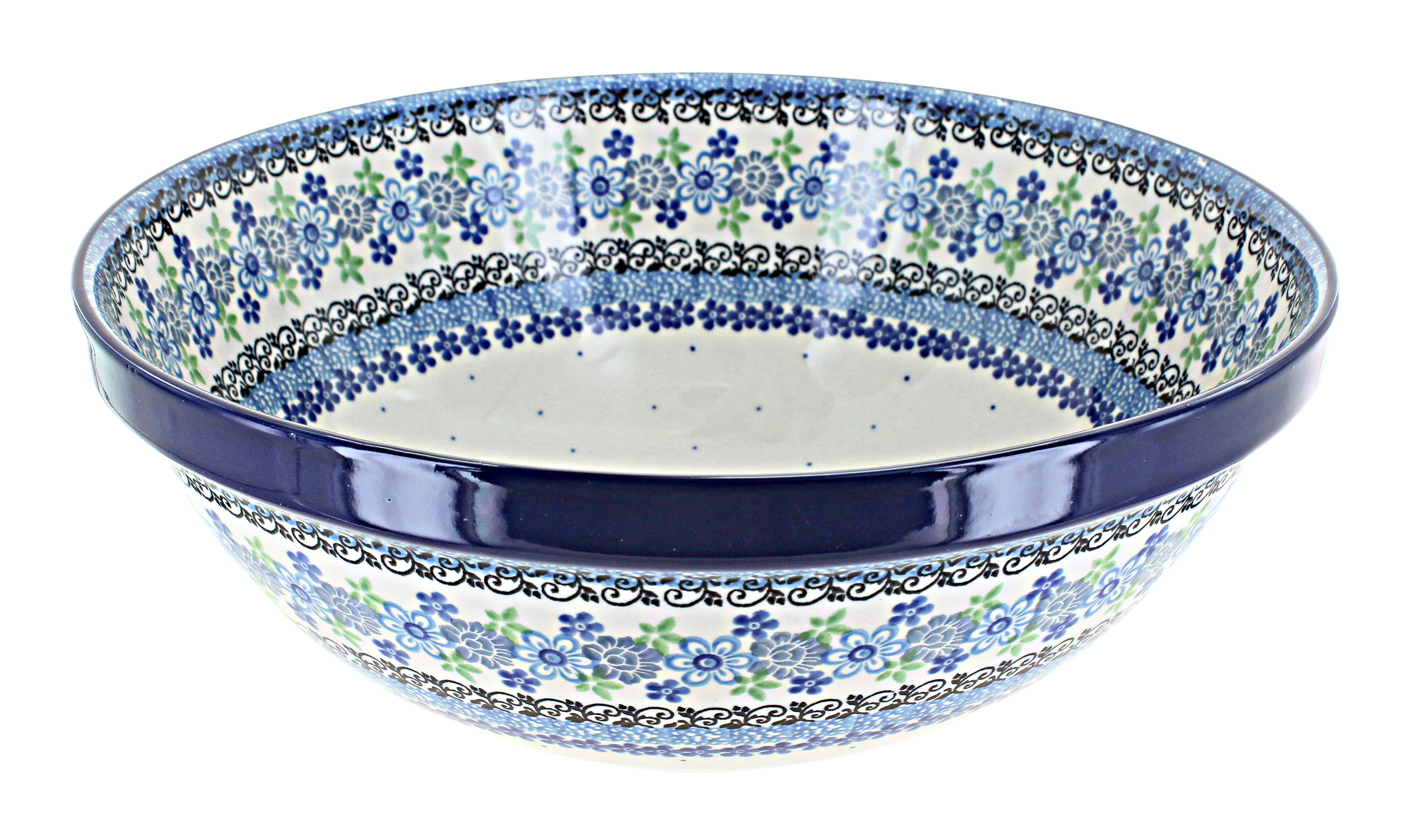 Blue Rose Polish Pottery Floral Butterfly Large Mixing Bowl, 1 - City Market