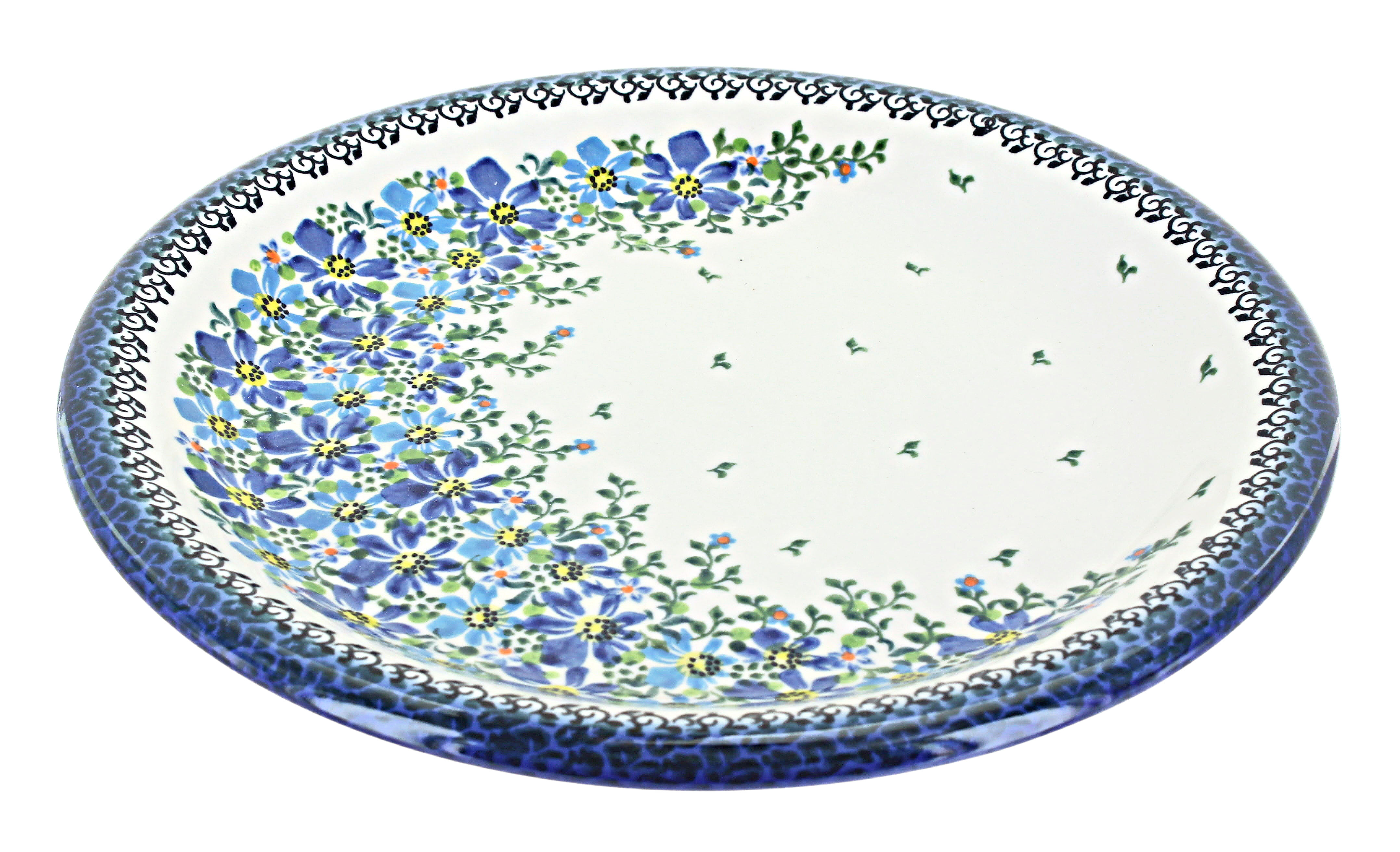 Blue Rose Polish Pottery | Blue Aster Dinner Plate