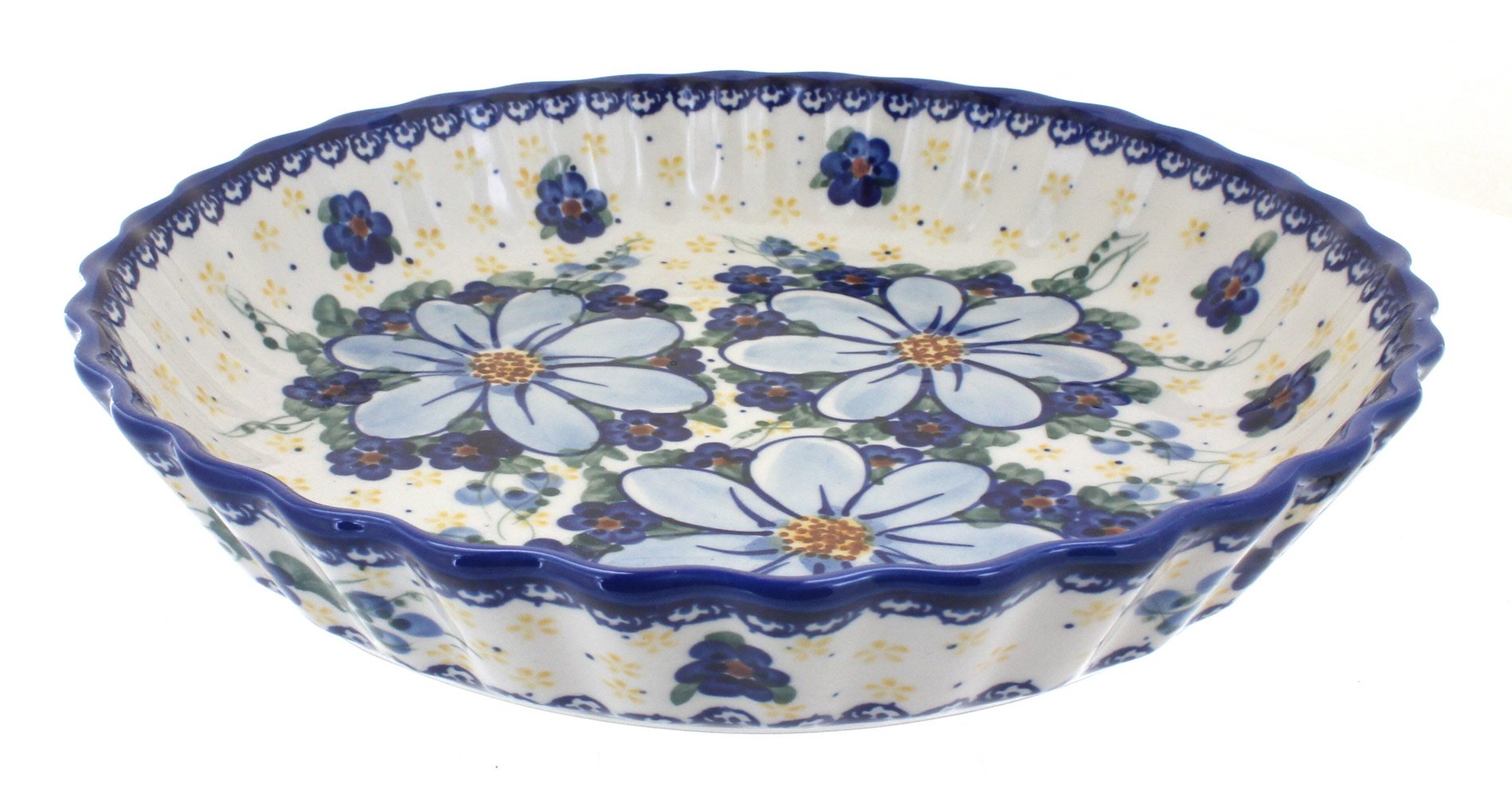 Blue Rose Polish Pottery Daisy Surprise Muffin Pan 