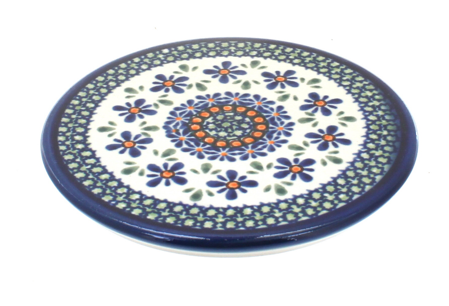 Blue Rose Polish Pottery | Mosaic Flower Trivet