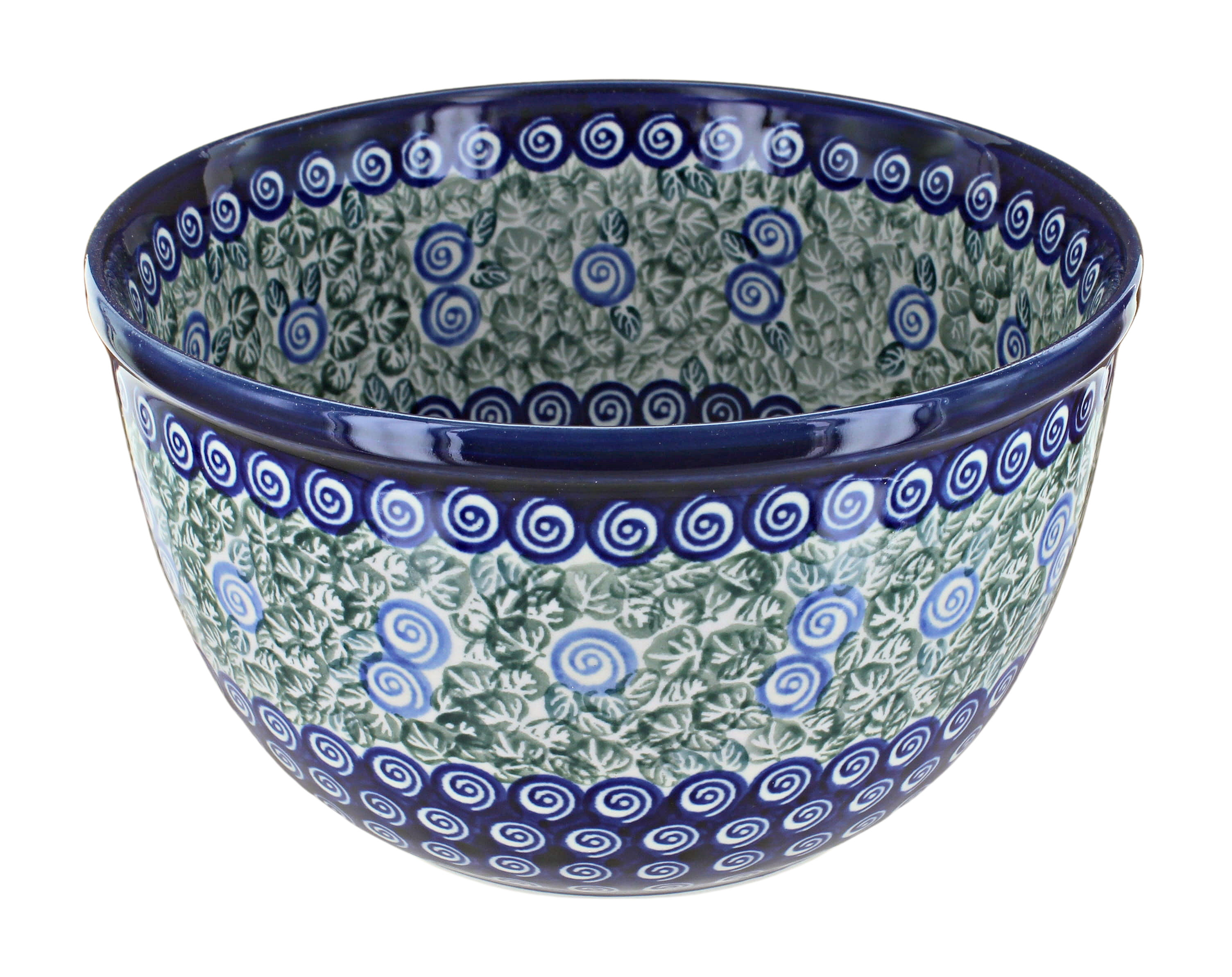 Bowl 2 quarts, Polish Pottery Mixing Bowl in hot Unikat Signature Pattern