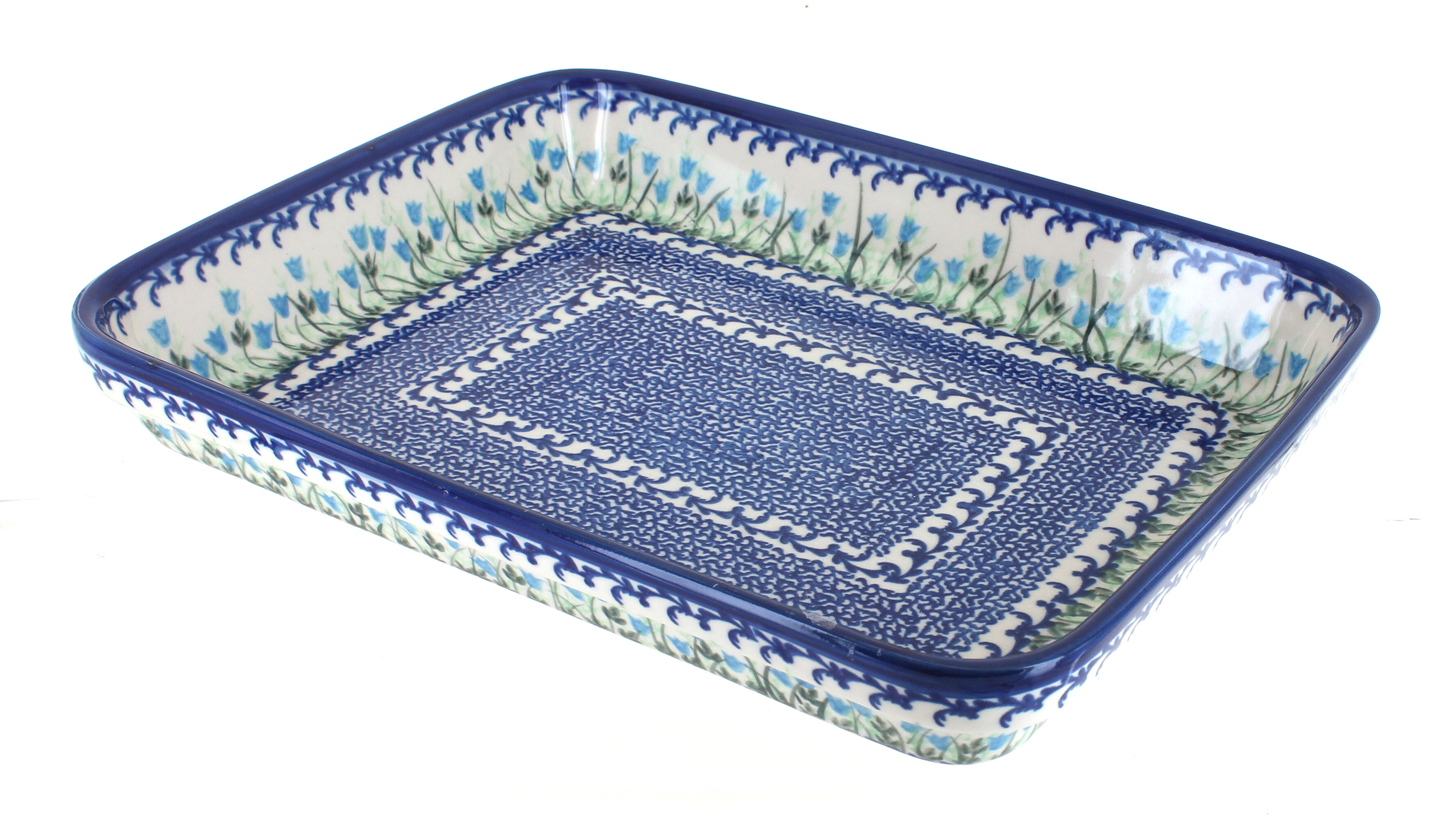 Blue Rose Polish Pottery | Misty Large Rectangular Baker