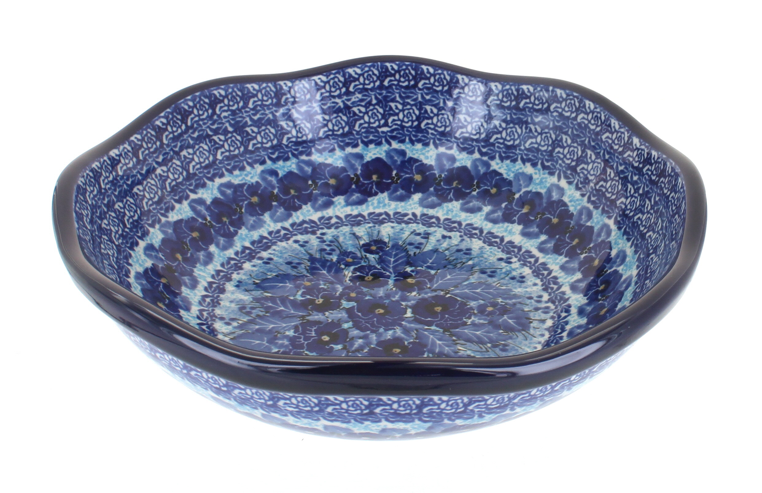 Blue Rose Polish Pottery | Joanna Large Scallop Bowl