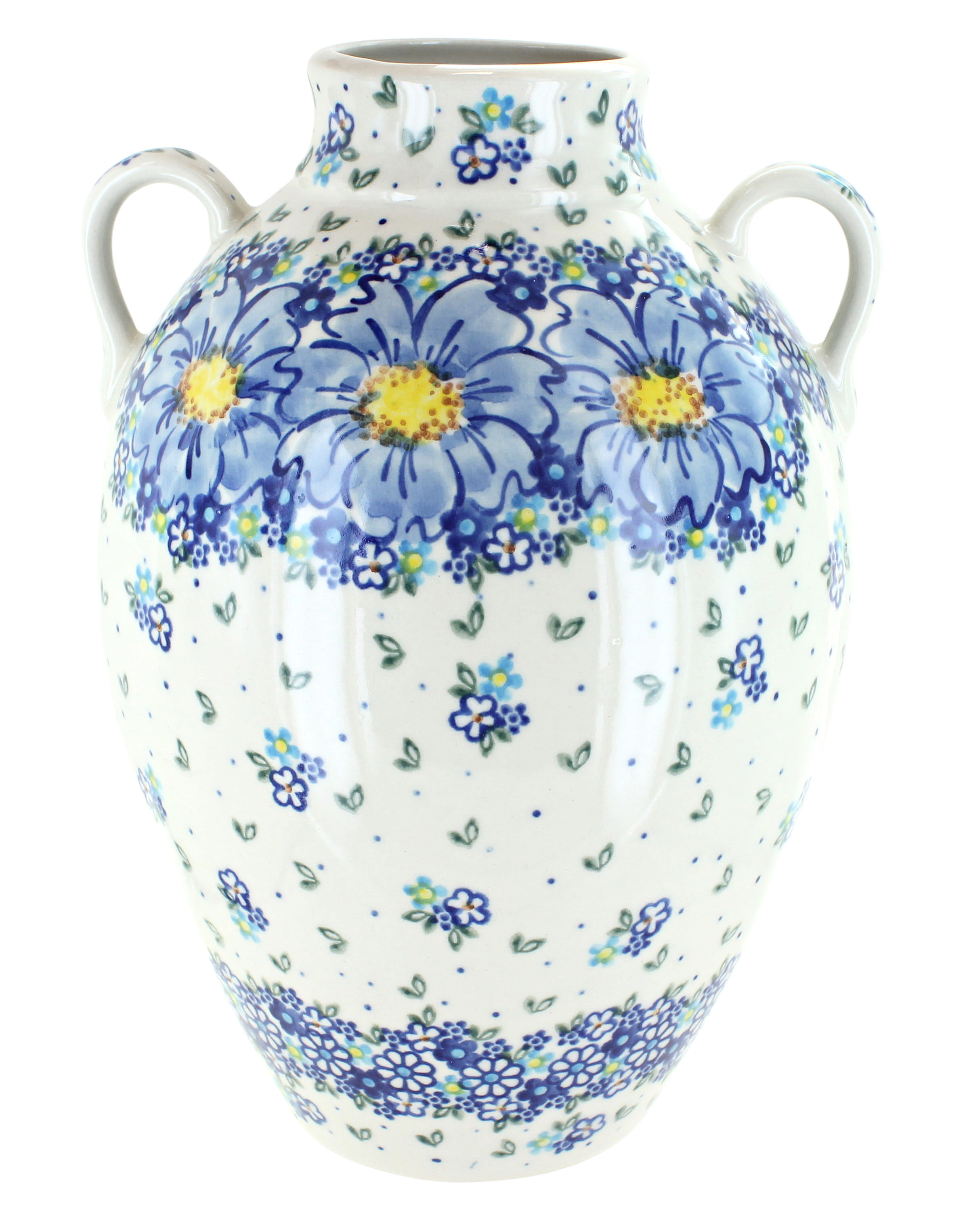 Blue Rose Polish Pottery | Blue Starflower Large Jug Vase