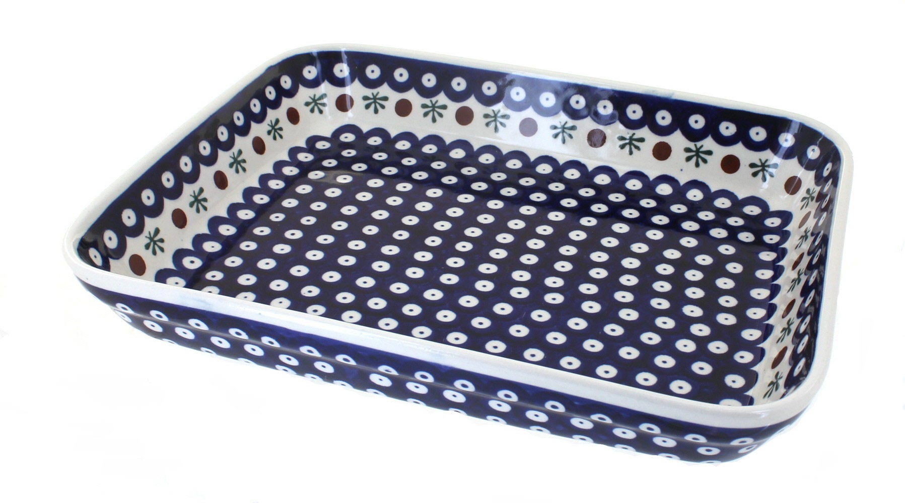 Blue Rose Polish Pottery | Nature Large Rectangular Baker