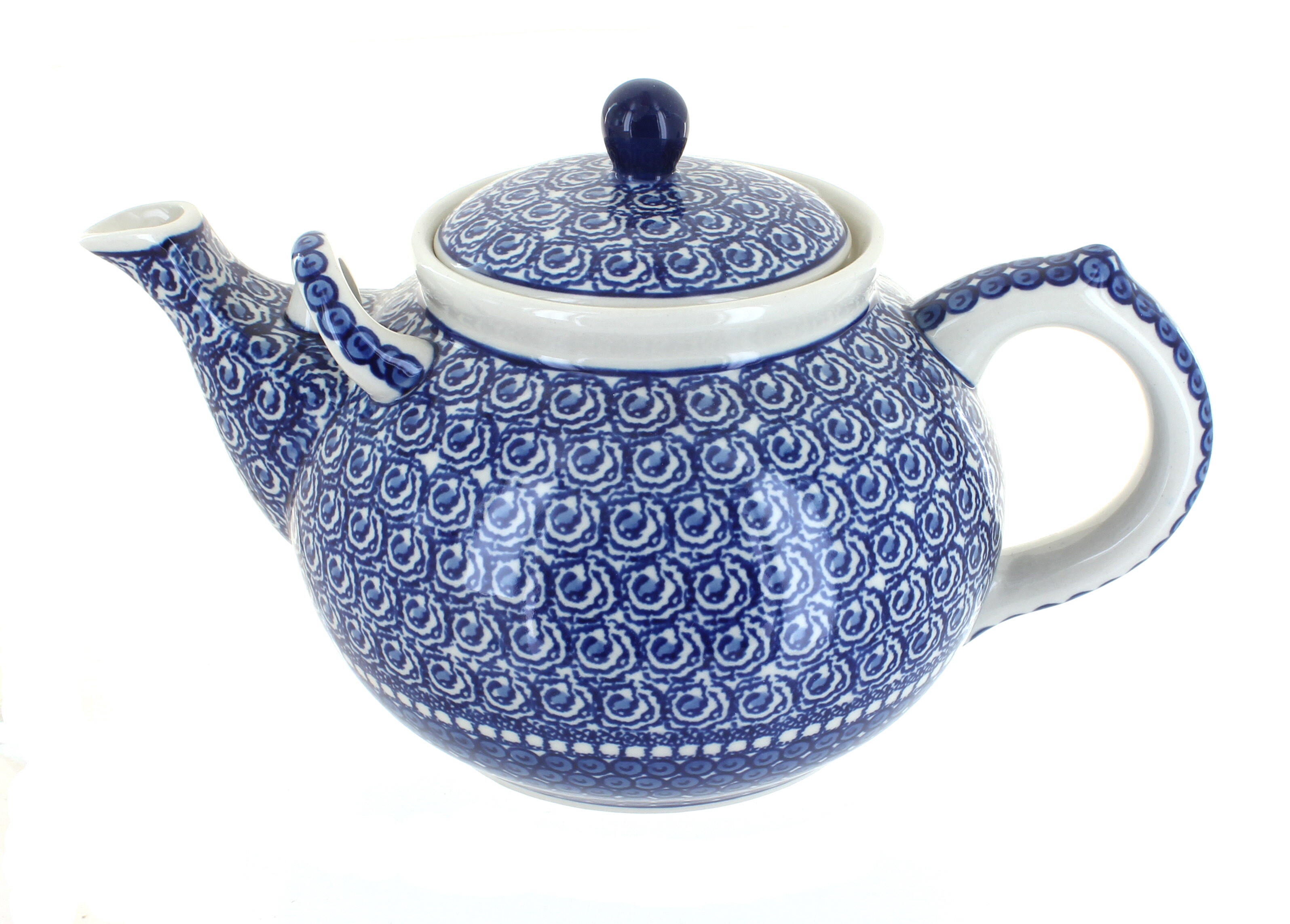 Blue Rose Polish Pottery Pearl Large Teapot