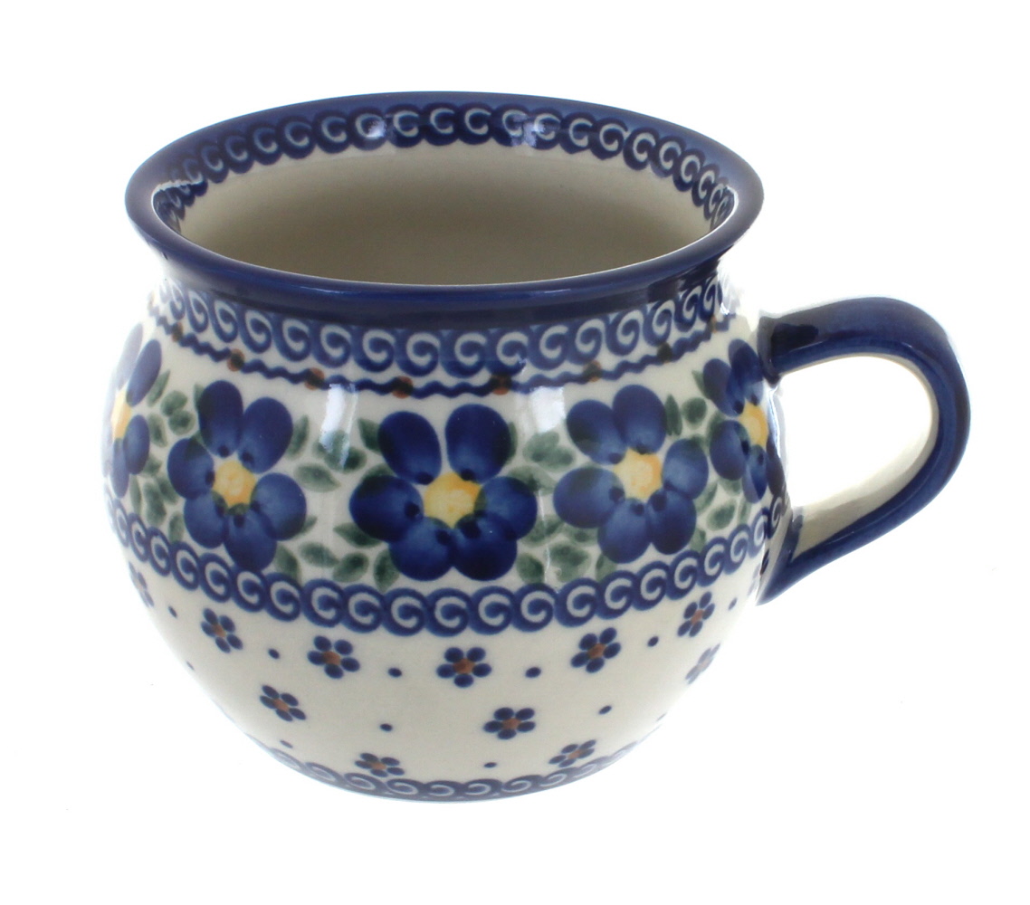 Blue Rose Polish Pottery | Spring Blossom Bubble Soup Mug