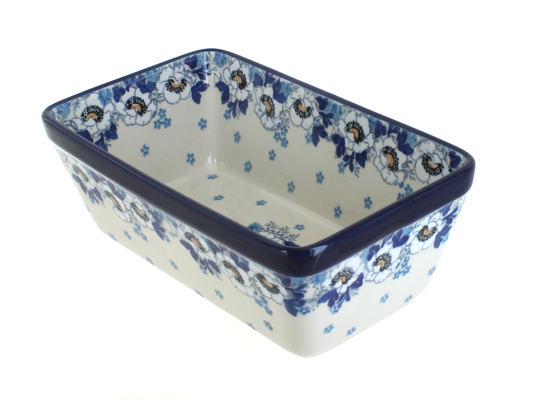 Ceramika Artystyczna Georgia Blue Muffin Pan Polish Pottery