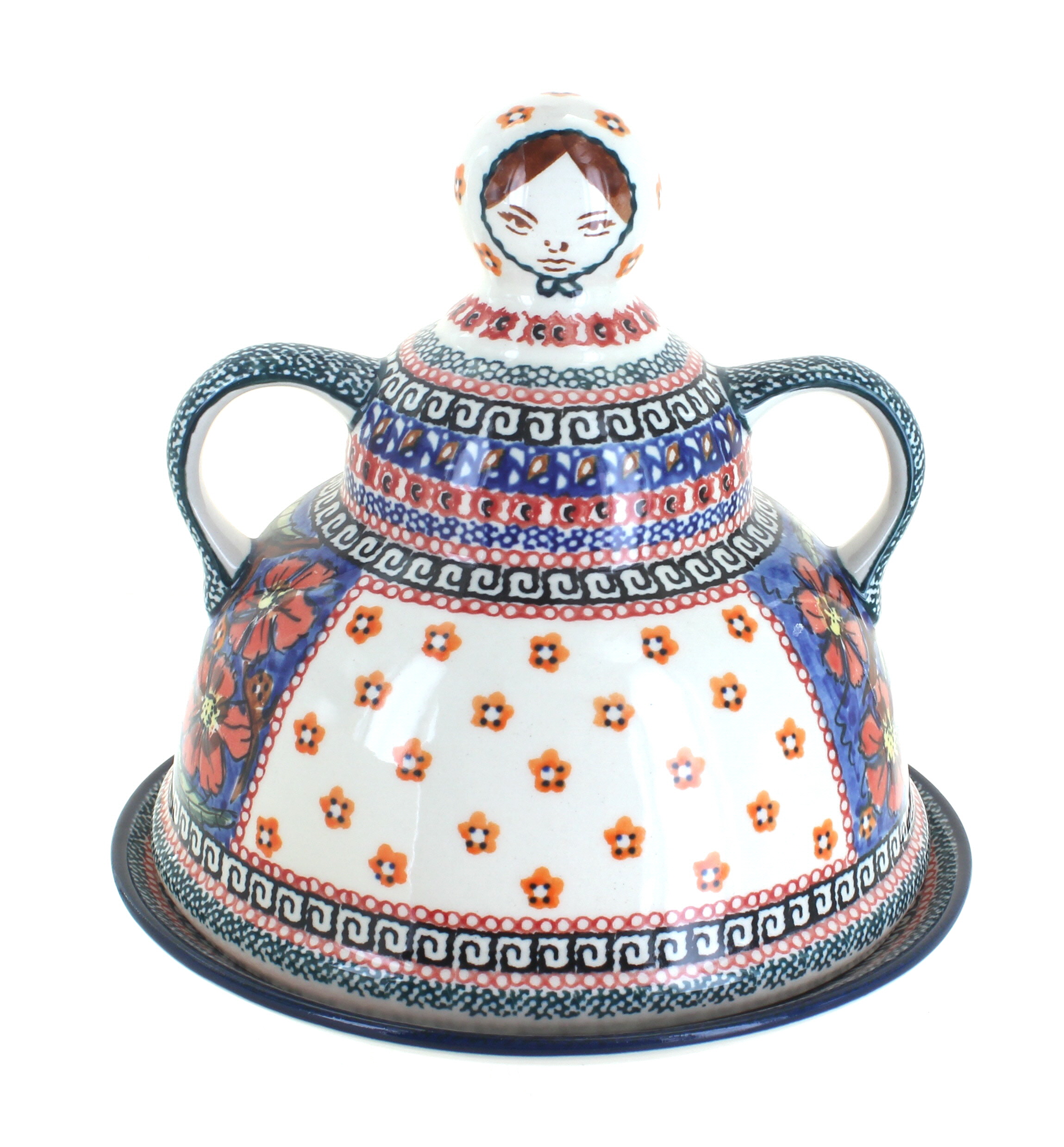 Polish Pottery bundt cake Cobalt Poppies UNIKAT – CeramikaArtystyczna