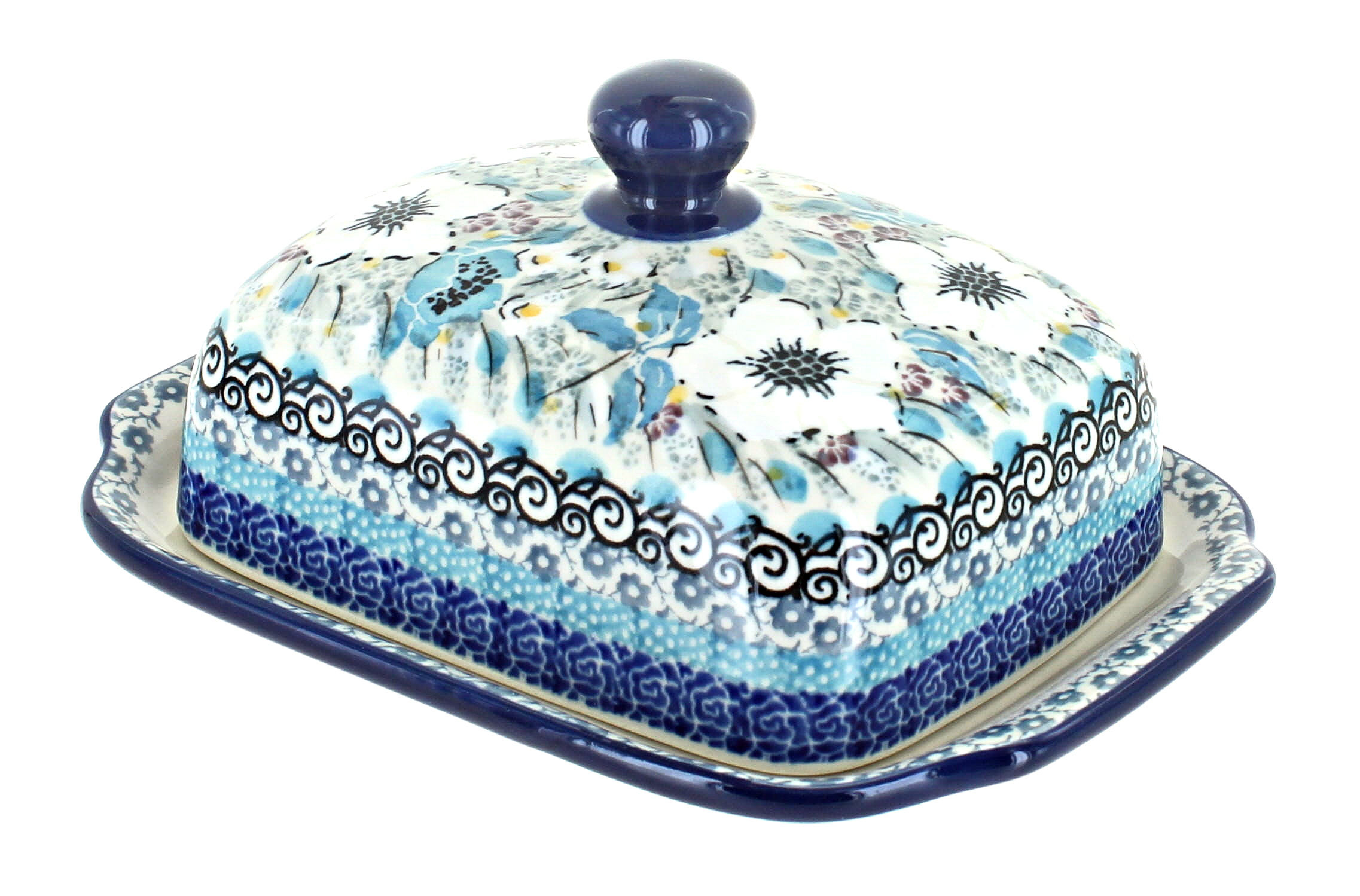 Blue Rose Polish Pottery | Margot Butter Dish