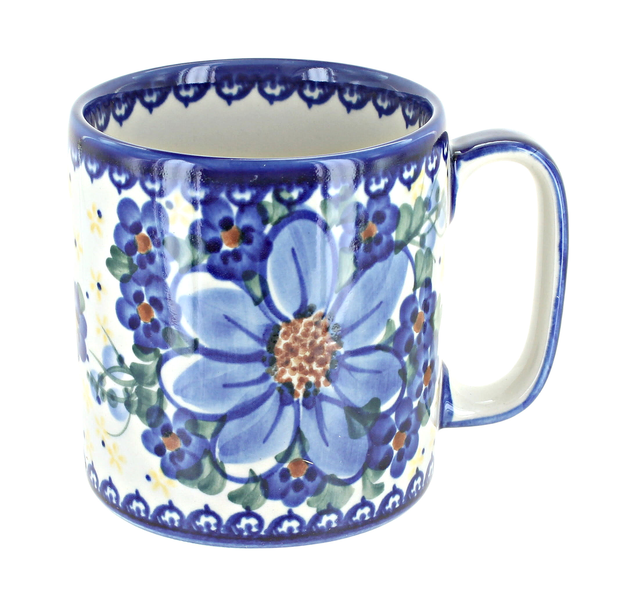 Blue Rose Polish Pottery Daisy Surprise Muffin Pan 