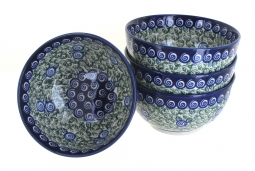 Blue Rose Polish Pottery Xandra 4 Piece Dessert Bowl Set