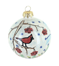 Little Snowman Large Christmas Ball Polish Pottery