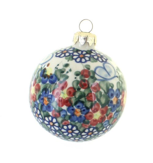 Polish Pottery Garden Butterfly Large Christmas Ball