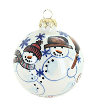 Polish Pottery Snowflake Friends Large Christmas Ball