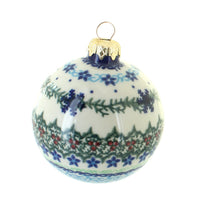 Polish Pottery Winter Celebration Large Christmas Ball