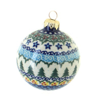 Polish Pottery Holiday Pine Large Christmas Ball