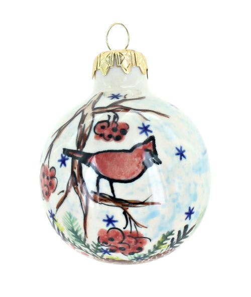 Little Snowman Small Christmas Ball Polish Pottery