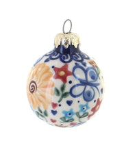 Polish Pottery Butterfly Small Christmas Ball