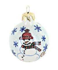 Snowflake Friends Small Christmas Ball Polish Pottery