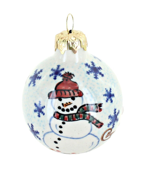 Snowflake Friends Small Christmas Ball Polish Pottery