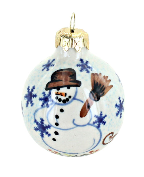 Polish Pottery Snowflake Friends Small Christmas Ball