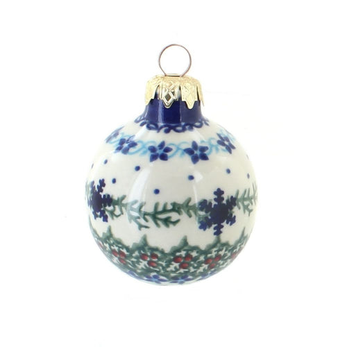 Polish Pottery Winter Celebration Small Christmas Ball
