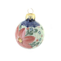 Polish Pottery Poinsettia Small Christmas Ball
