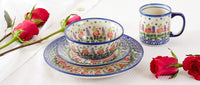 Roses Are Red 4 PC Place Setting - Service for 1 Polish Pottery