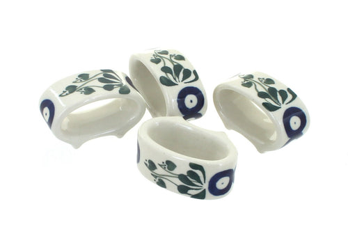 Alyce Napkin Ring Set Polish Pottery
