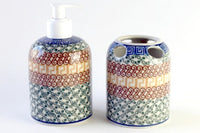 Athena Soap Dispenser & Toothbrush Holder Polish Pottery