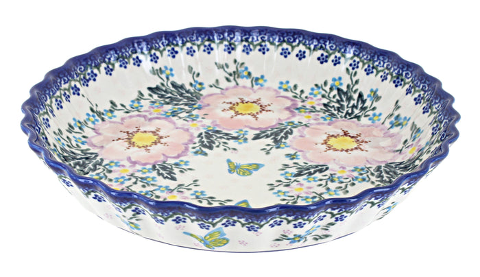 Polish Pottery Apple Blossom Pie Plate