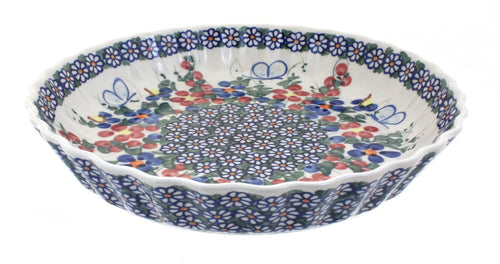 Polish Pottery Garden Butterfly Pie Plate