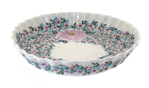 Polish Pottery Lilac Garden Pie Plate