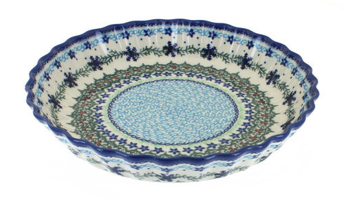 Polish Pottery Winter Celebration Pie Plate