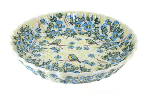 Polish Pottery Bluebird Garden Pie Plate