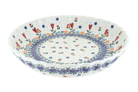 Polish Pottery Hearts & Flowers Pie Plate