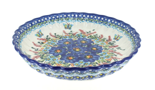 Polish Pottery Garden of Blue Pie Plate