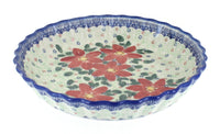 Polish Pottery Poinsettia Pie Plate