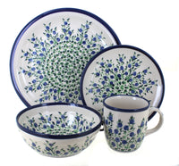 Polish Pottery Porcelain Vine 16 PC Dinnerware Set