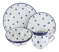 Polish Pottery Blueberry 4 PC Place Setting - Service for 1