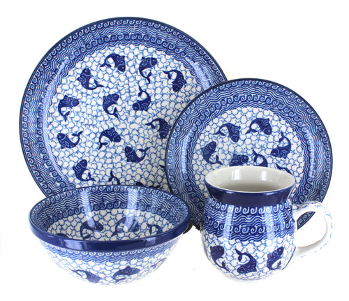 Polish Pottery Mosaic Beach 4 Piece Place Setting - Service for 1
