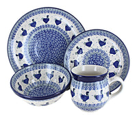 Polish Pottery Barnyard Rooster 4 Piece Place Setting - Service for 1