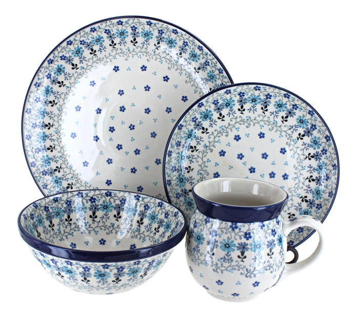 Polish Pottery Celeste 4 Piece Place Setting - Service for 1