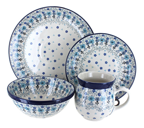 Polish Pottery Celeste 16 Piece Dinnerware Set