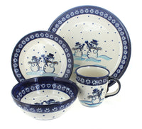 Polish Pottery Frosty Friend 4 PC Place Setting - Service for 1