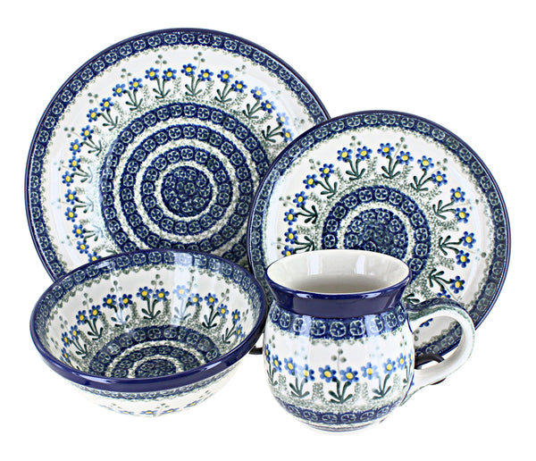 Blue Posy 4 PC Place Setting - Service for 1