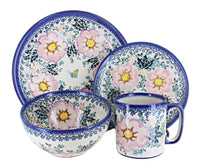 Polish Pottery Apple Blossom 4 Piece Place Setting - Service for 1